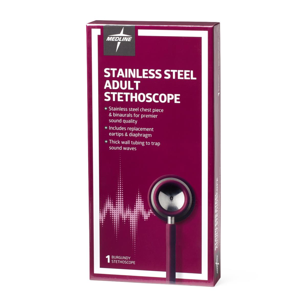 Medline Adult Stainless Steel Stethoscopes
