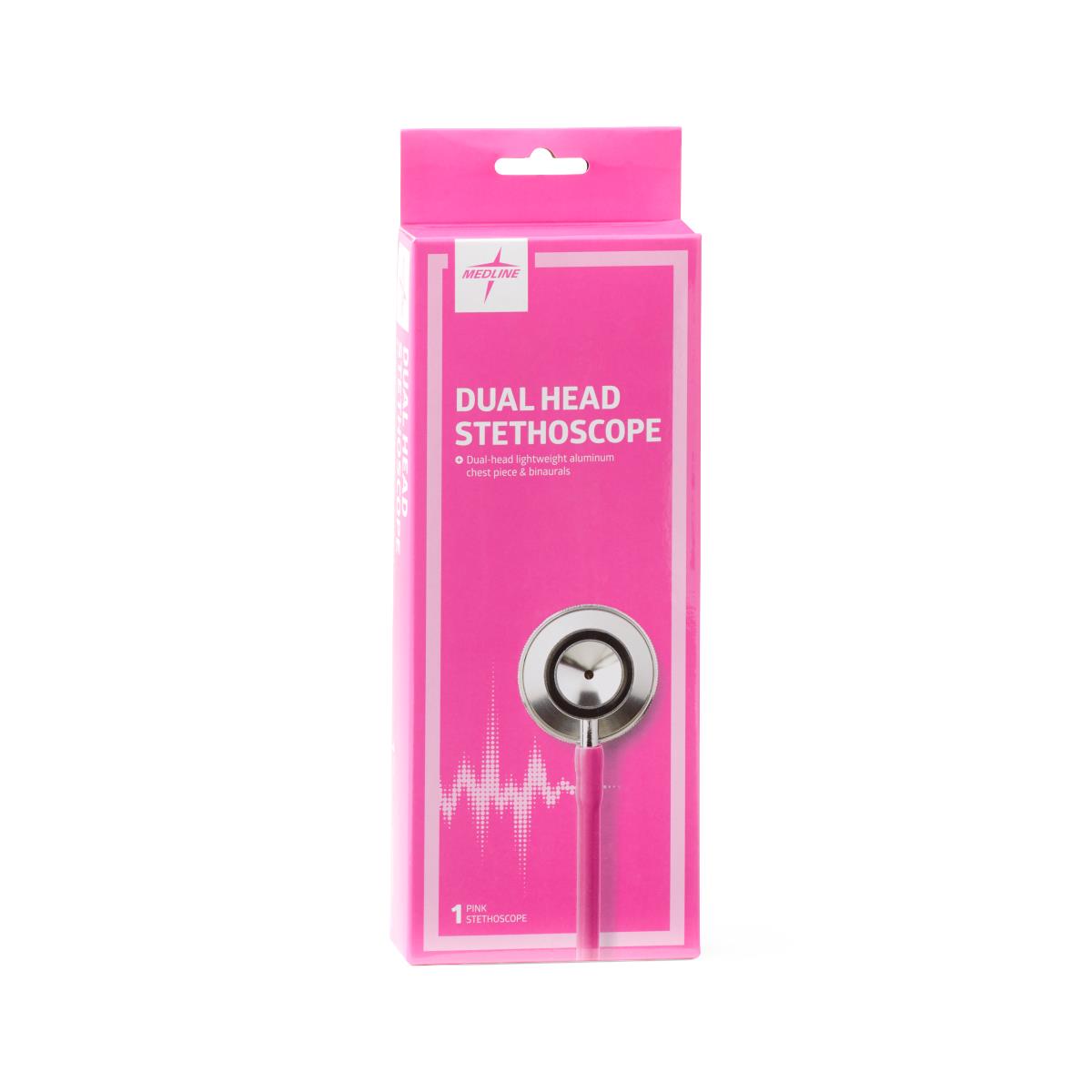 Medline Dual-head Stethoscope, in use by a medical professional.