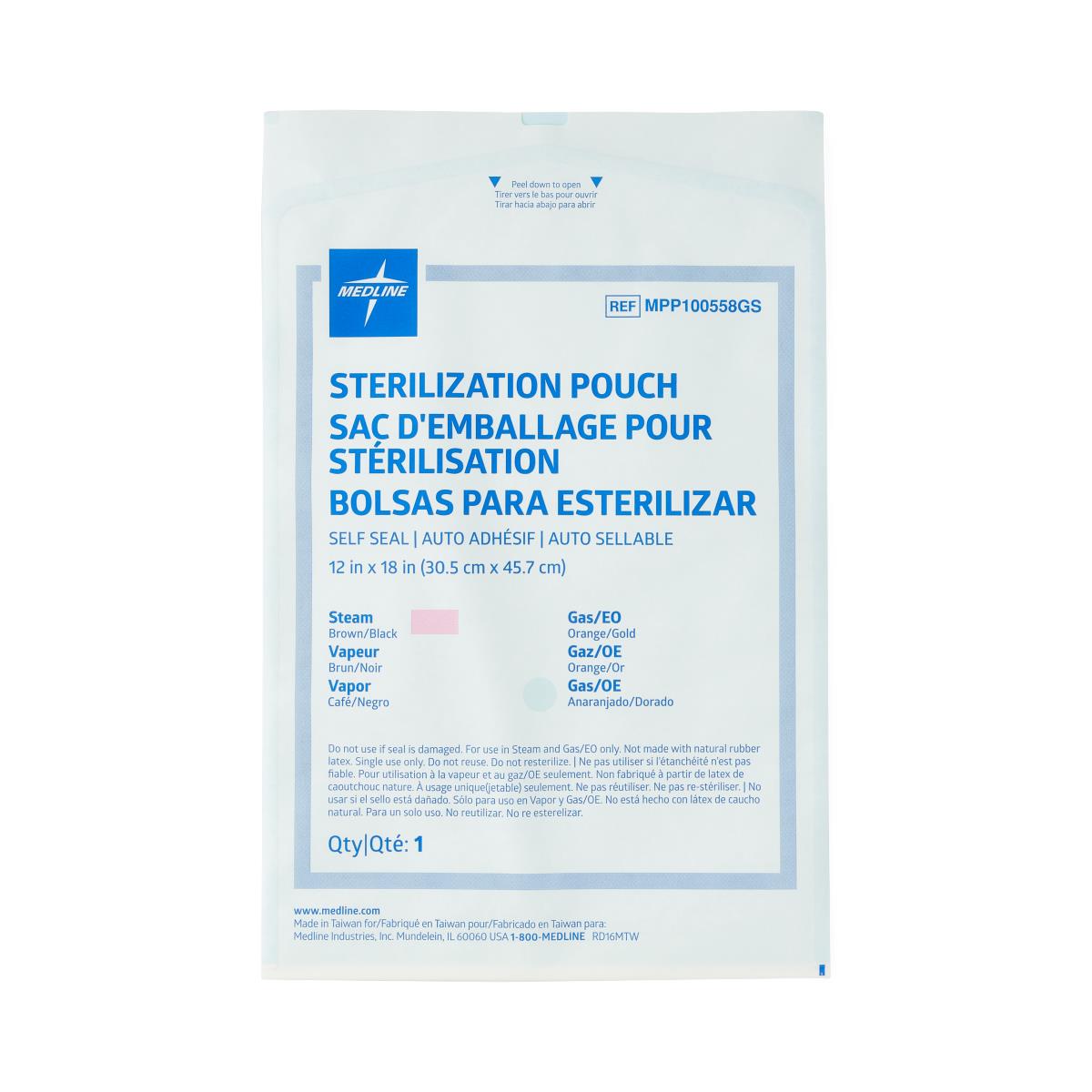 Self-Seal Sterilization Pouches for Steam and Gas Only