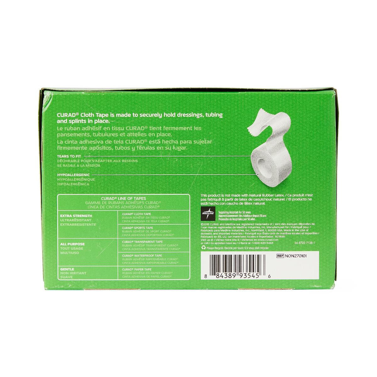 Water Resistant Medical Tape Curad® White Silk-like Cloth Nonsterile