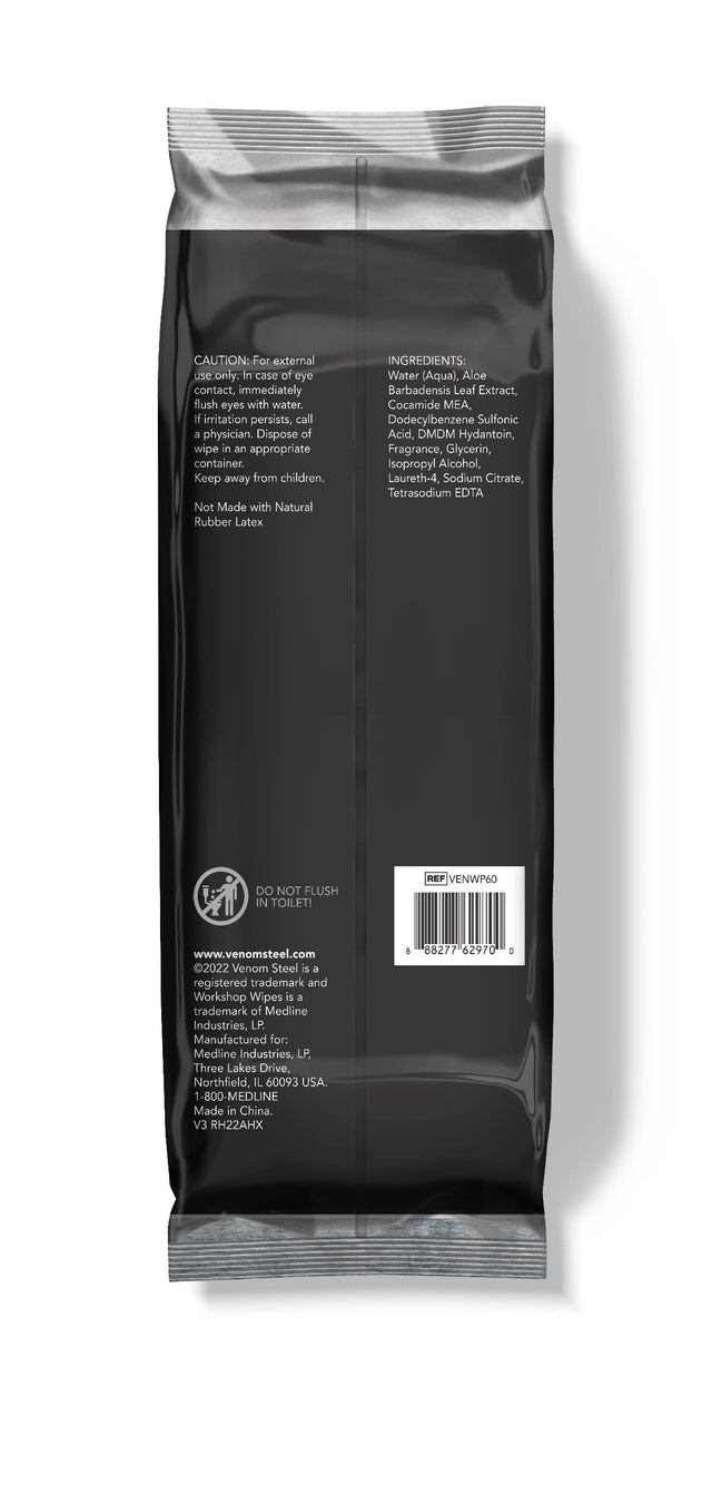 Venom Steel Workshop Wipes With Scrubbing Beads - BeHope