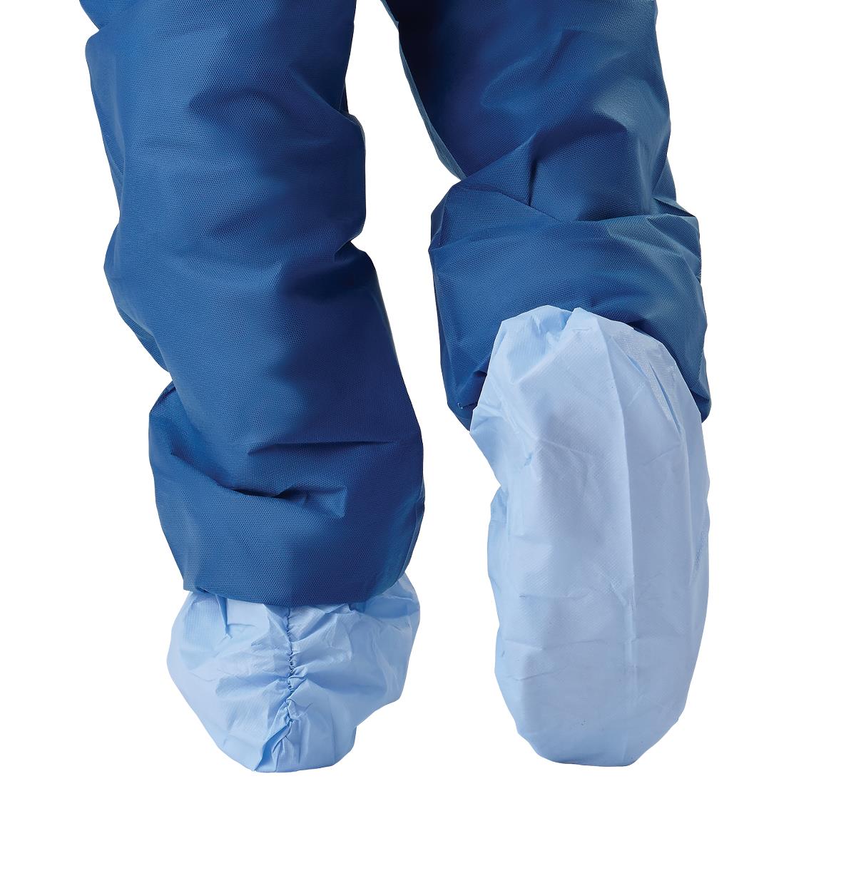 Medline Disposable Medium-Weight Polypropylene-Coated Shoe Covers