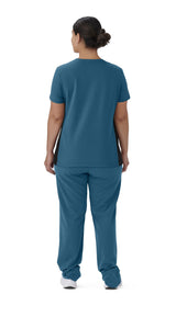 Staten AVE Women's Yoga-Style Scrub Tops with Zipper Pockets (Style 4865)