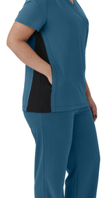 Staten AVE Women's Yoga-Style Scrub Tops with Zipper Pockets (Style 4865)