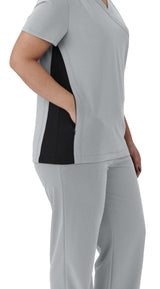 Staten AVE Women's Yoga-Style Scrub Tops with Zipper Pockets (Style 4865)