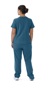 Brooklyn AVE Women's Mock Wrap 2-Pocket Scrub Tops (Style 48787)