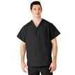 AngelStat Unisex Reversible  Scrub Tops with Angelica CC - Black (Style 610)