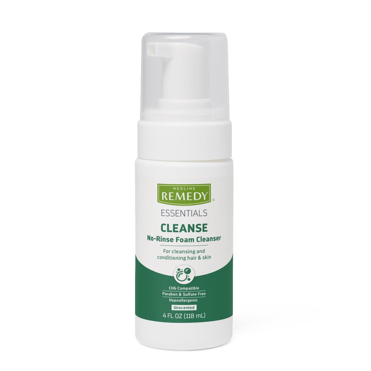 Rinse-free Cleanser Medline Remedy Essential Foaming 4 Oz. Pump Bottle Unscented