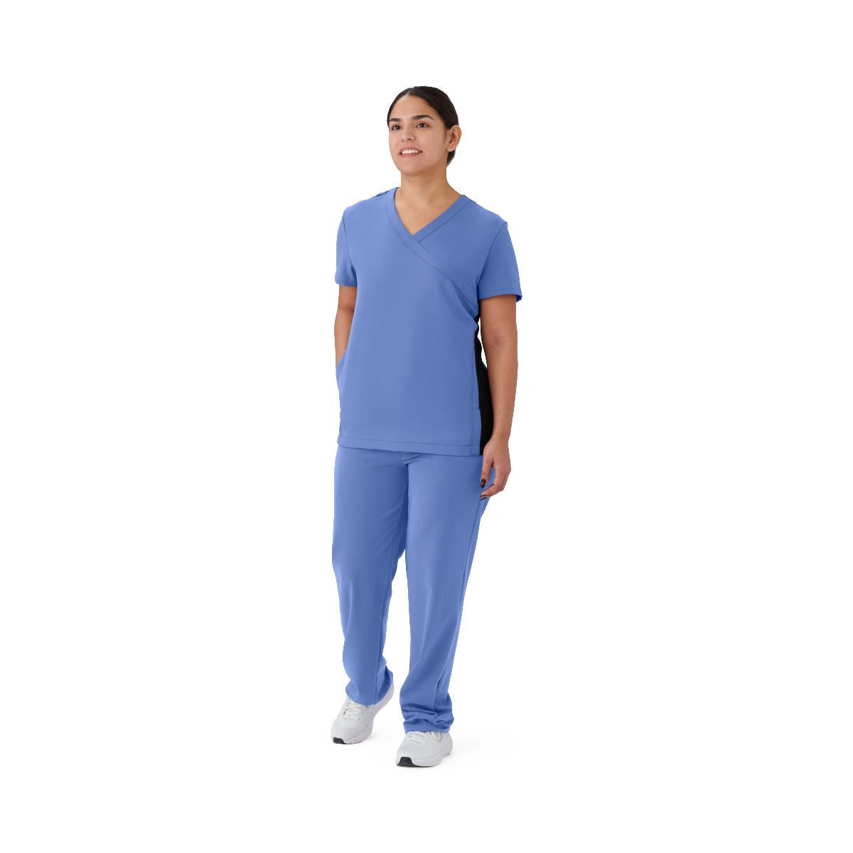 Staten AVE Women's Yoga-Style Scrub Tops with Zipper Pockets (Style 4865)