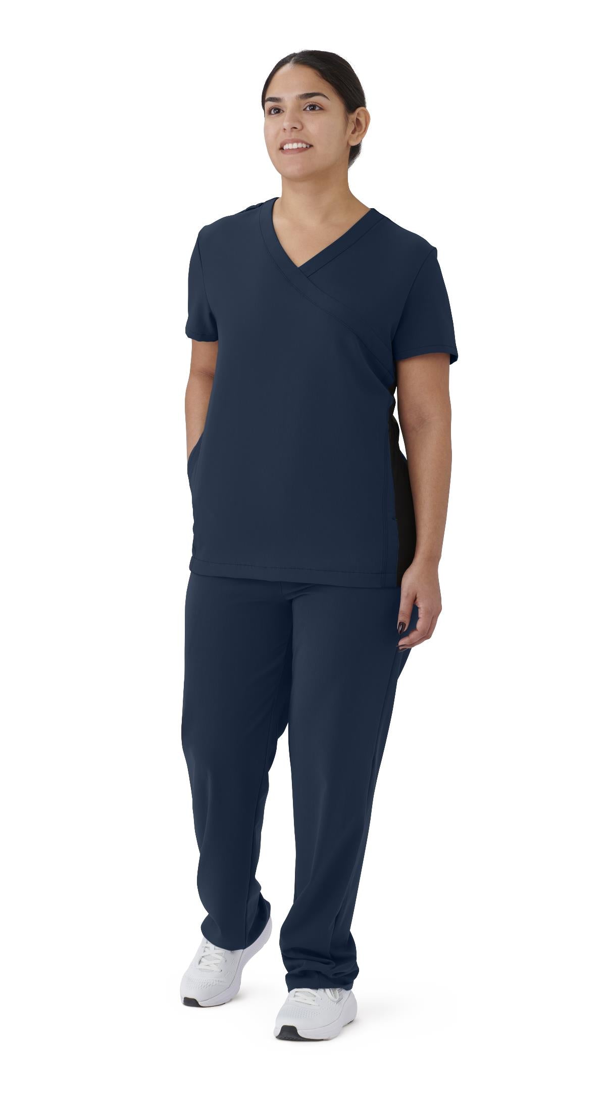 Staten AVE Women's Yoga-Style Scrub Tops with Zipper Pockets (Style 4865)
