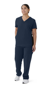 Staten AVE Women's Yoga-Style Scrub Tops with Zipper Pockets (Style 4865)