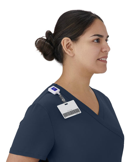 Staten AVE Women's Yoga-Style Scrub Tops with Zipper Pockets (Style 4865)