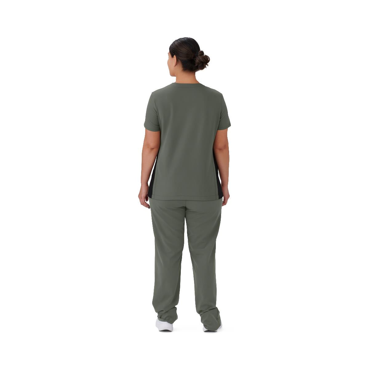 Staten AVE Women's Yoga-Style Scrub Tops with Zipper Pockets (Style 4865)