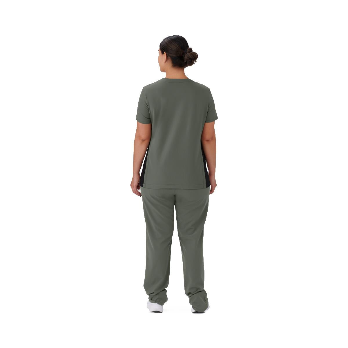Staten AVE Women's Yoga-Style Scrub Tops with Zipper Pockets (Style 4865)