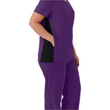 Staten AVE Women's Yoga-Style Scrub Tops with Zipper Pockets (Style 4865)