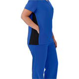 Staten AVE Women's Yoga-Style Scrub Tops with Zipper Pockets (Style 4865)