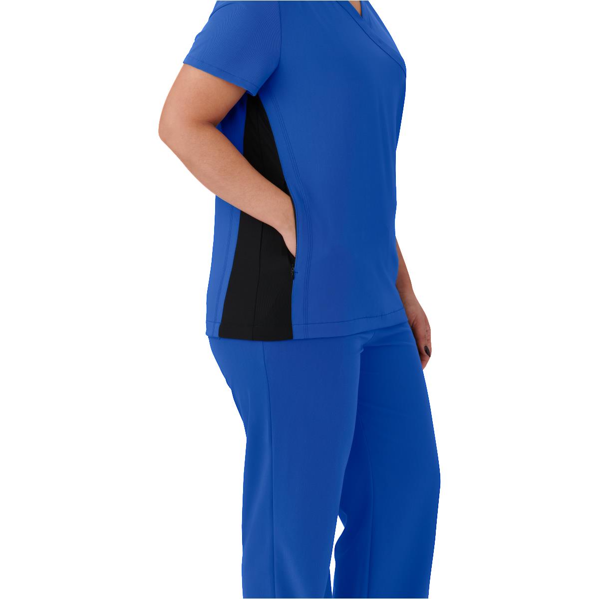 Staten AVE Women's Yoga-Style Scrub Tops with Zipper Pockets (Style 4865)