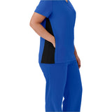Staten AVE Women's Yoga-Style Scrub Tops with Zipper Pockets (Style 4865)