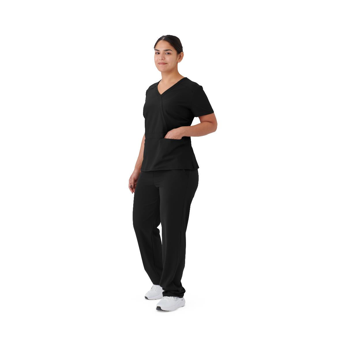Brooklyn AVE Women's Mock Wrap 2-Pocket Scrub Tops (Style 48787)