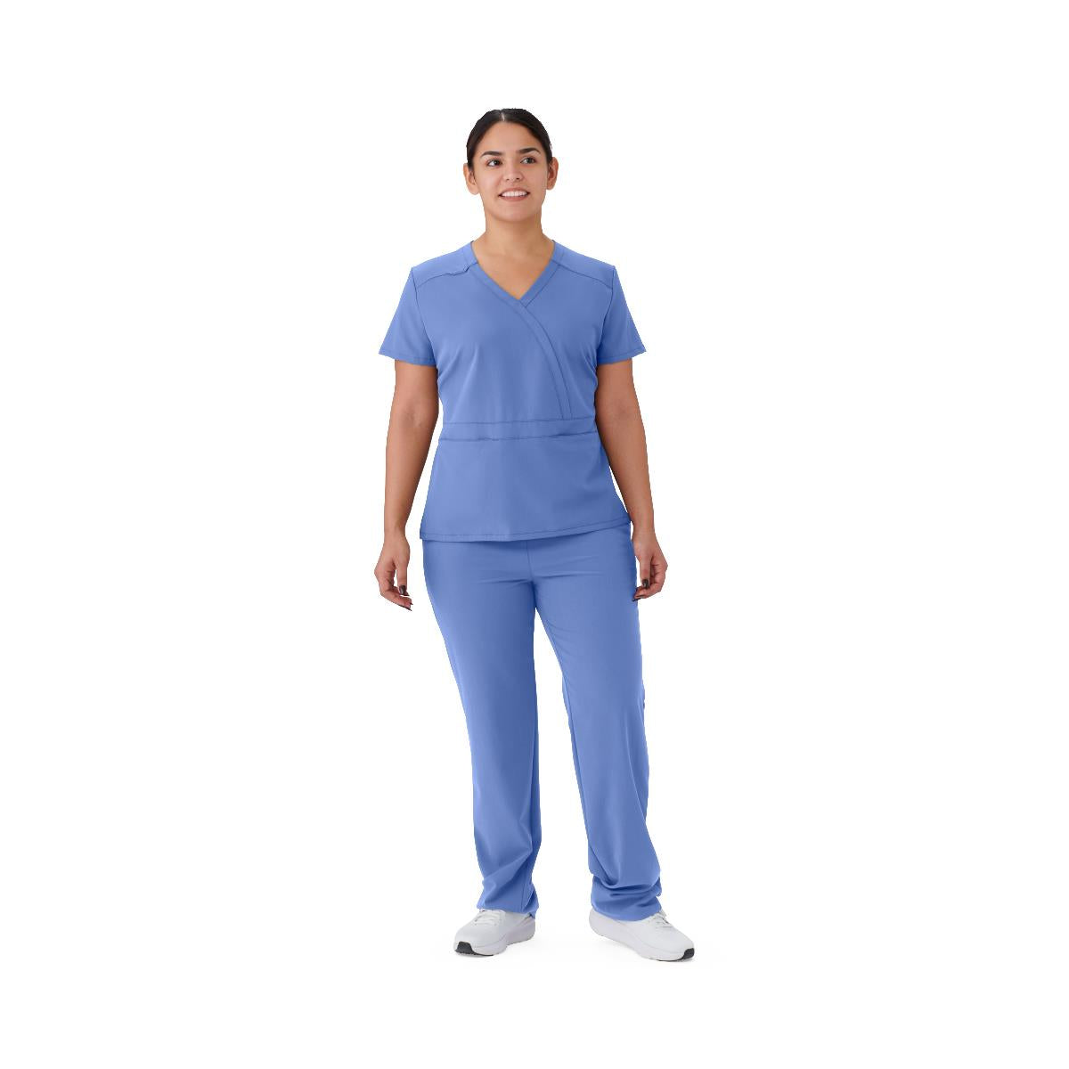 Brooklyn AVE Women's Mock Wrap 2-Pocket Scrub Tops (Style 48787)