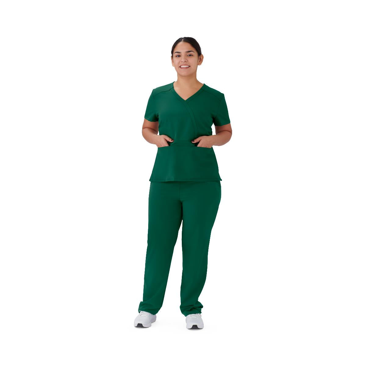 Brooklyn AVE Women's Mock Wrap 2-Pocket Scrub Tops (Style 48787)