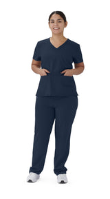 Brooklyn AVE Women's Mock Wrap 2-Pocket Scrub Tops (Style 48787)