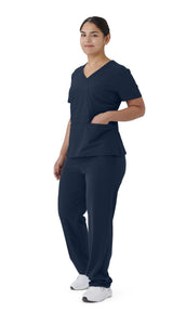 Brooklyn AVE Women's Mock Wrap 2-Pocket Scrub Tops (Style 48787)
