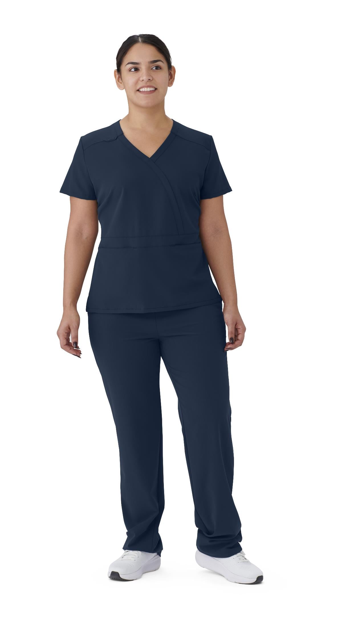 Brooklyn AVE Women's Mock Wrap 2-Pocket Scrub Tops (Style 48787)