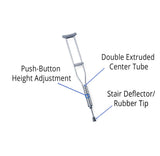 Medline Economy Aluminum Pediatric Crutches