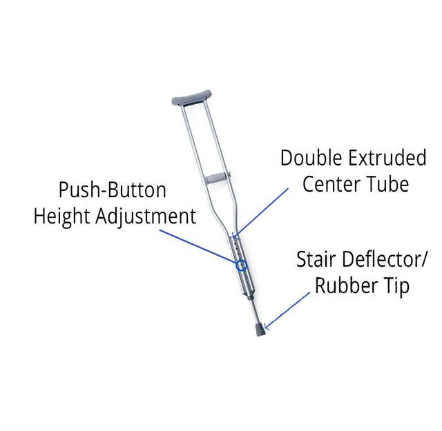 Medline Economy Aluminum Pediatric Crutches - BeHope
