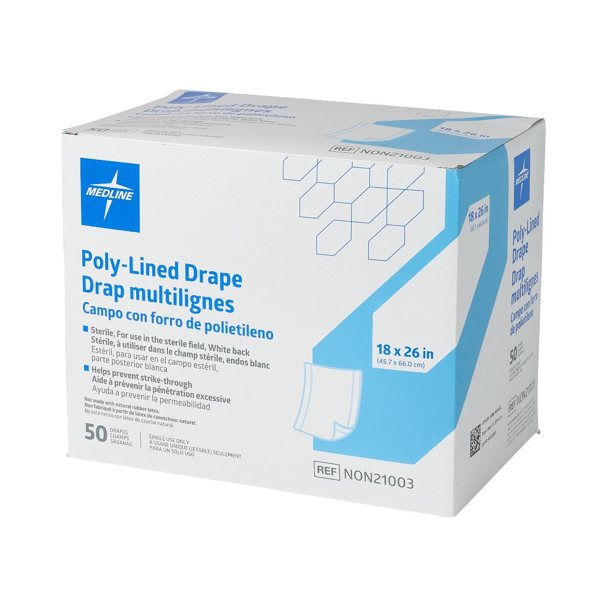 General Purpose Drape Medline Poly Lined Towel Drape 18 W X 26 L Inch Sterile