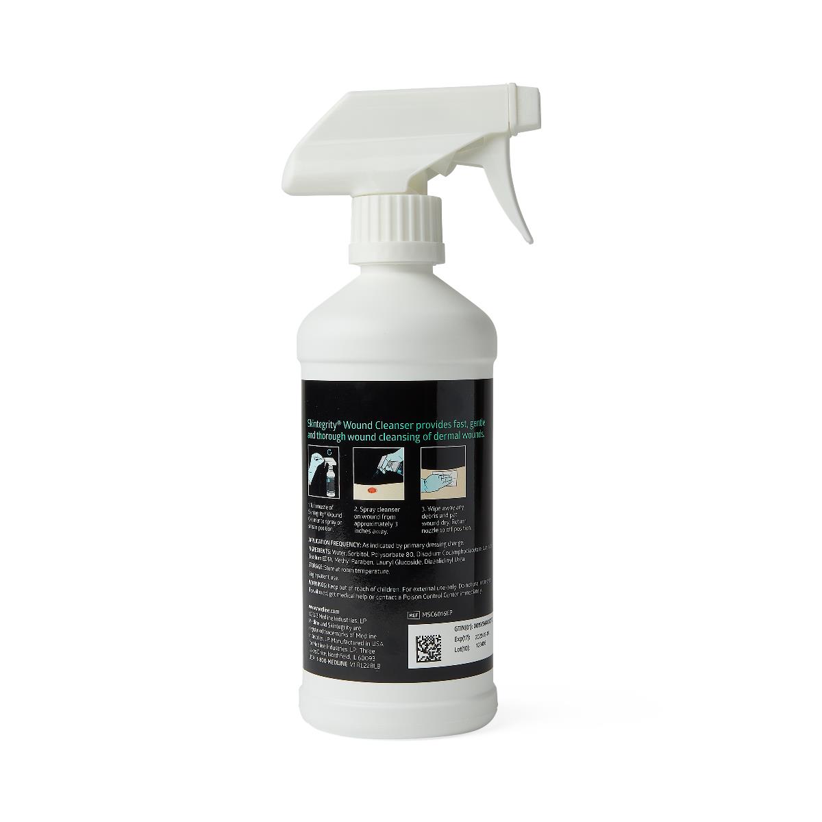 Skintegrity Wound Cleanser bottle, alternate angle, medical solution