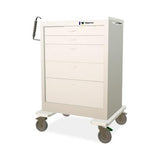 Light Gray Steel Treatment Cart with 5 Drawers