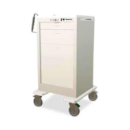 Light Gray Steel Treatment Cart with 5 Drawers