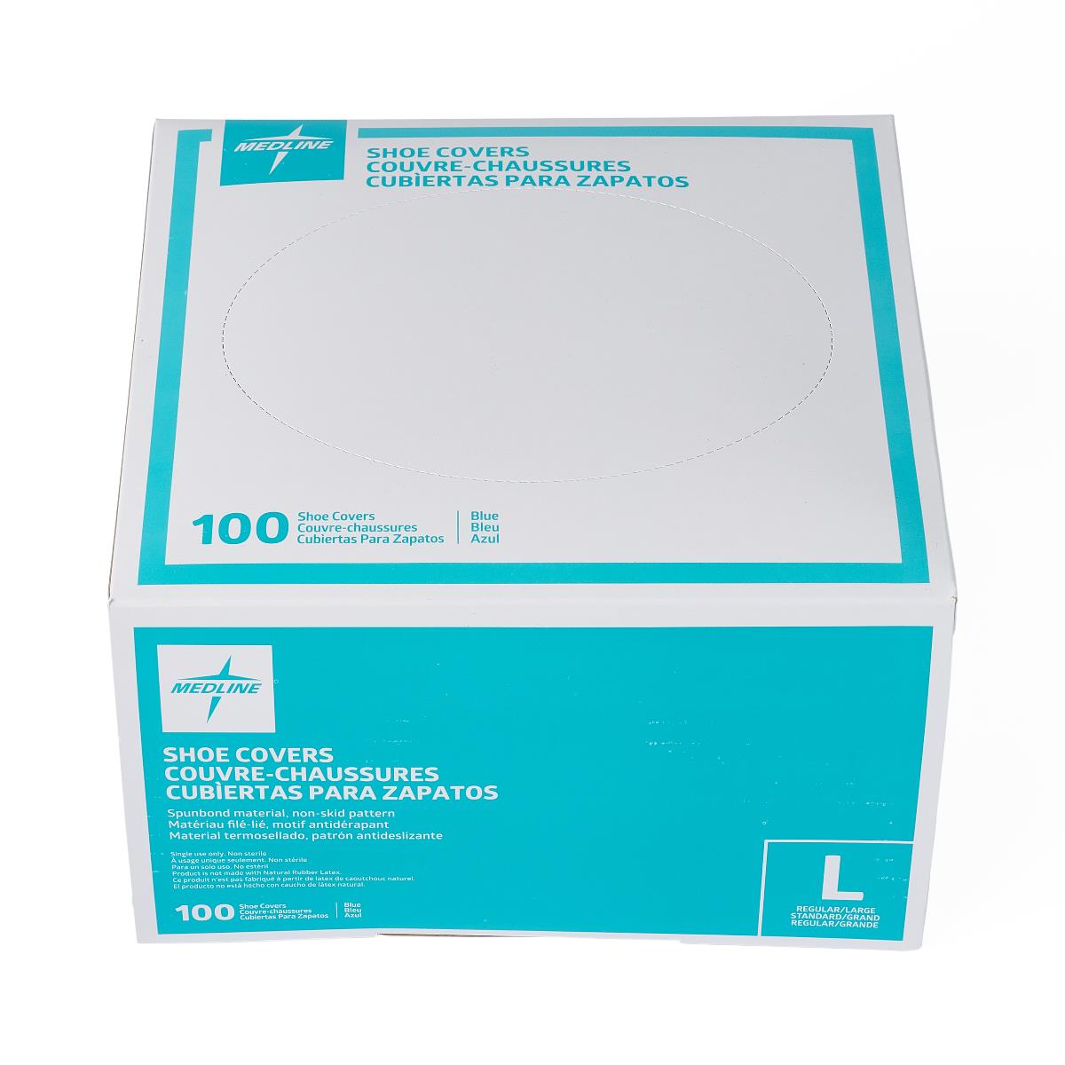 Medline Spunbonded Polypropylene Nonskid Shoe Covers
