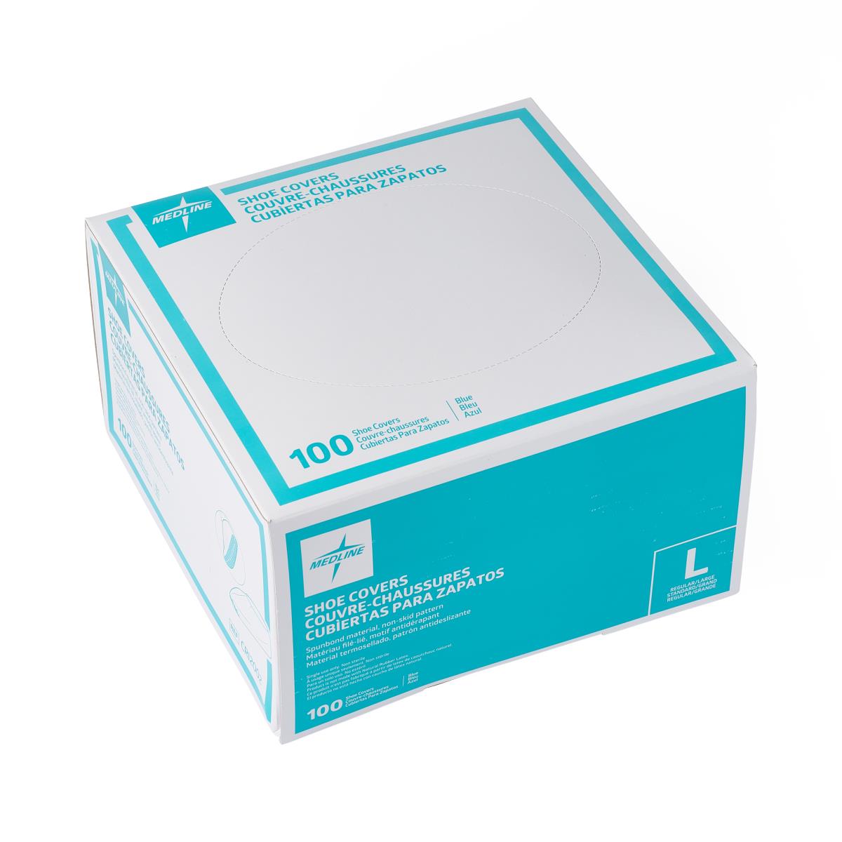 Medline Spunbonded Polypropylene Nonskid Shoe Covers