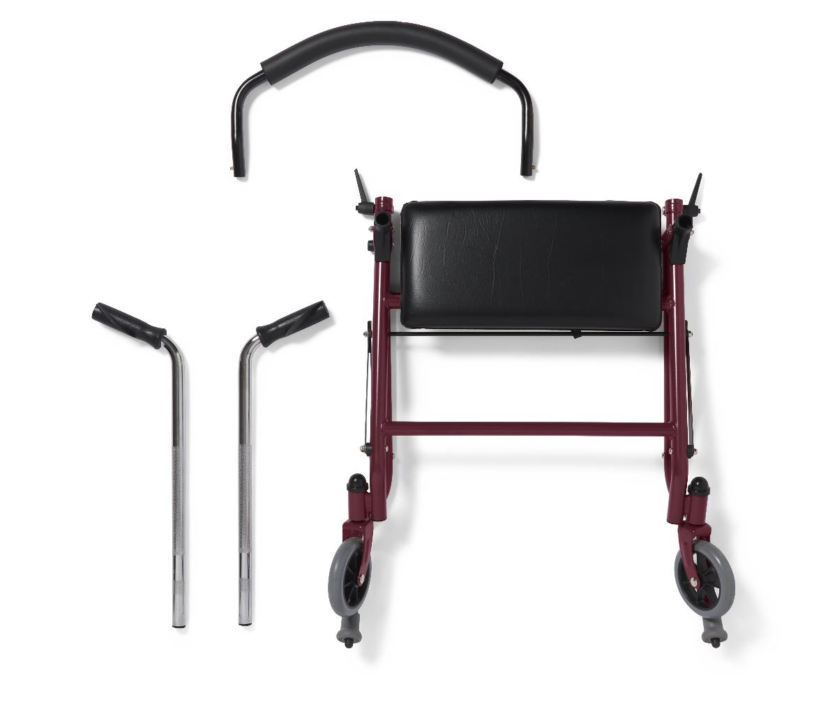 Medline 2-Wheel Steel Rollator with 5" Wheels