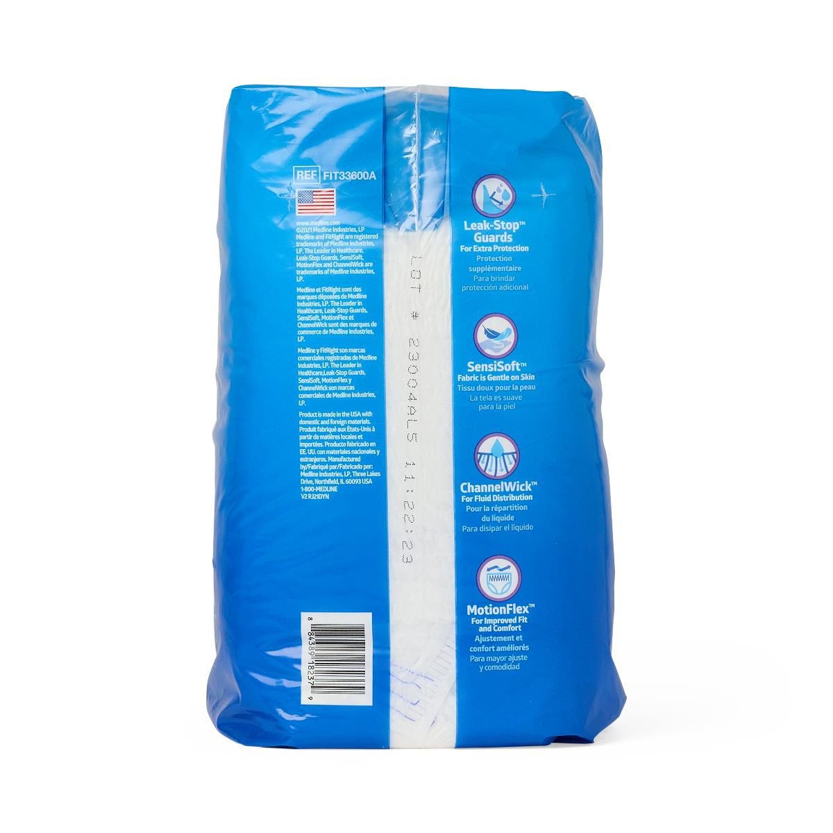 Absorbent Underwear Fitright® Super Pull On With Tear Away Seams Adult X-large Unisex Disposable Heavy Absorbency