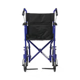 Aluminum basic transport chair, showing the braking mechanism.