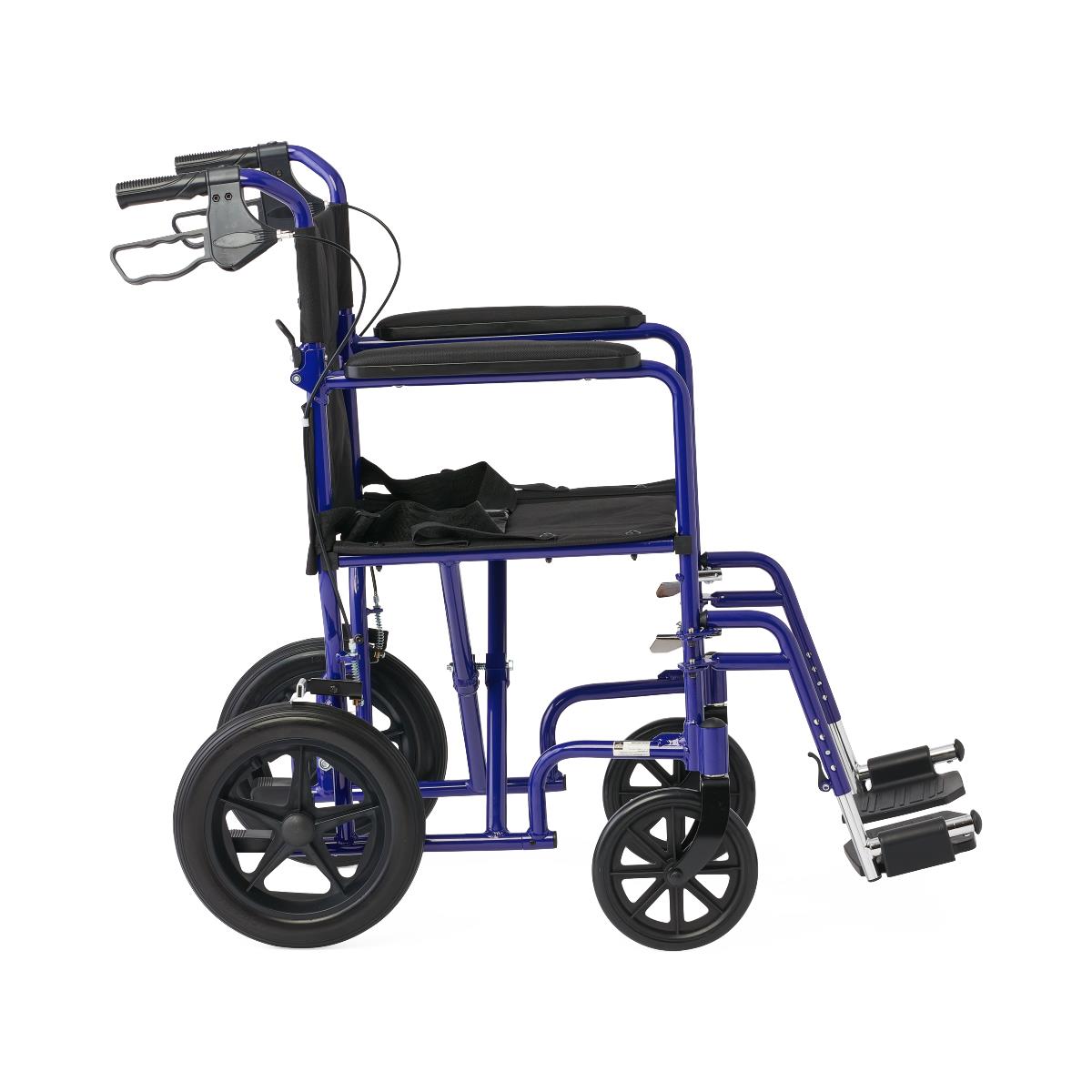 Aluminum basic transport chair, highlighting its lightweight design.