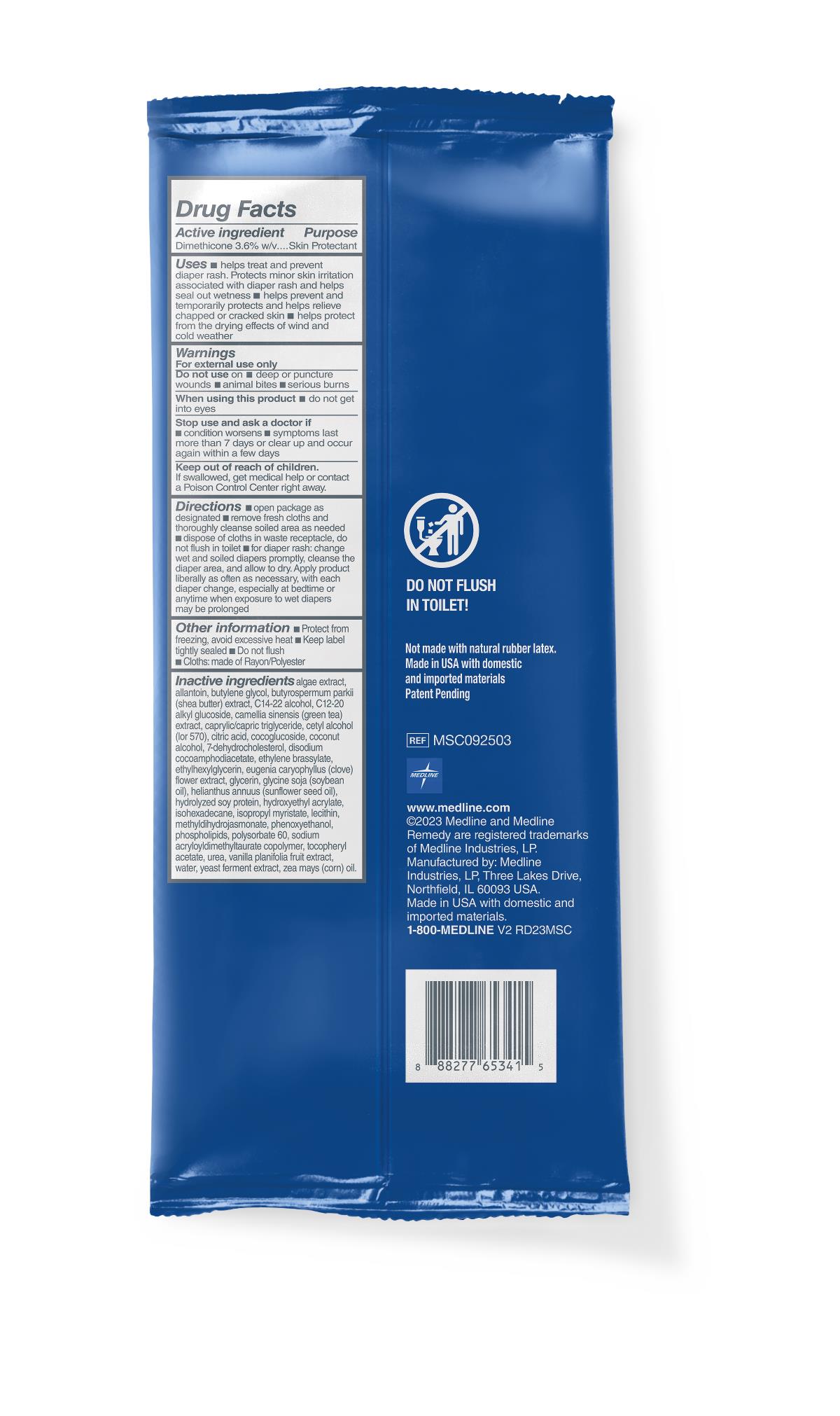 Medline Remedy Clinical Prevent Barrier Cream Cloths