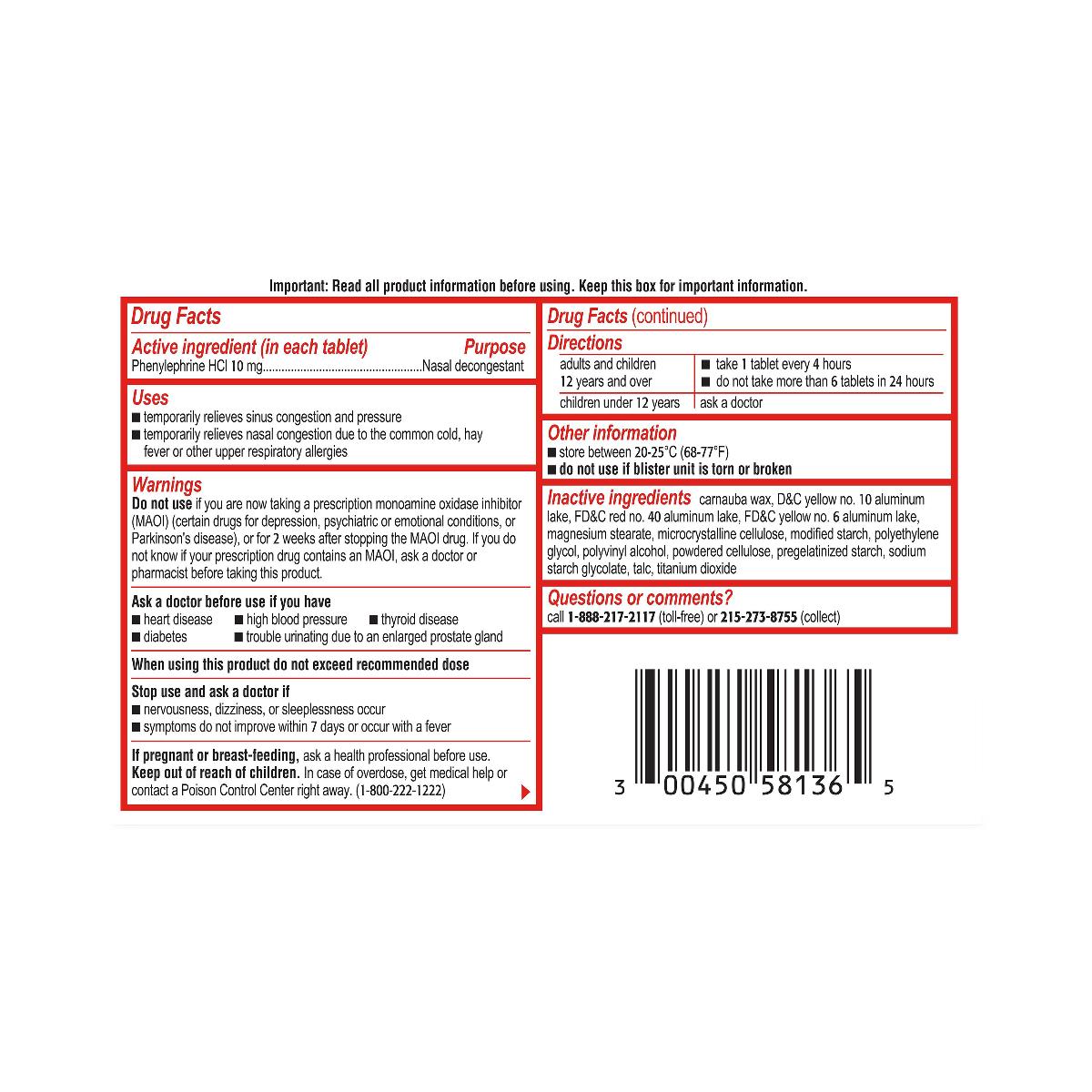 Sudafed Pe Sinus Tablets - BeHope