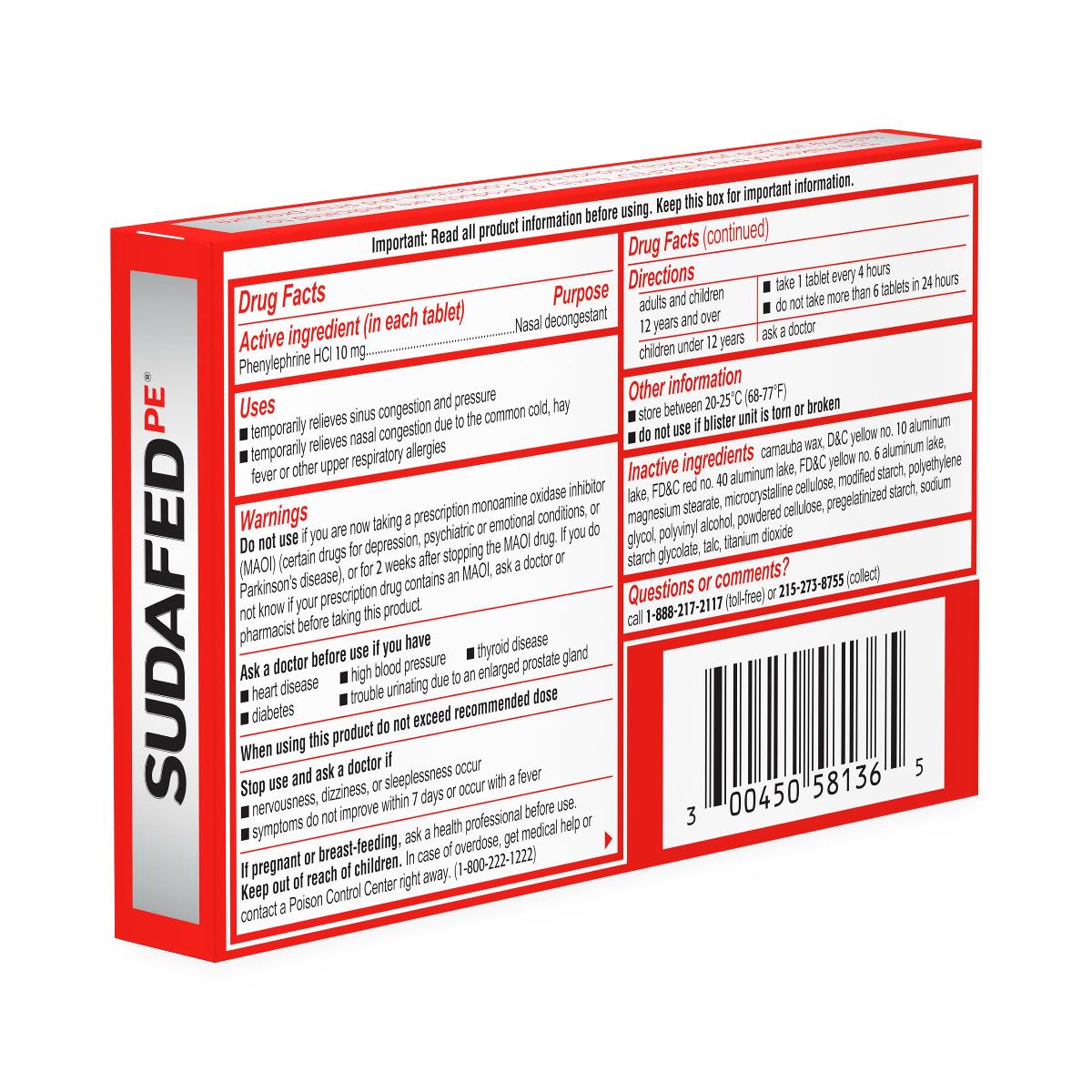 Sudafed Pe Sinus Tablets - BeHope