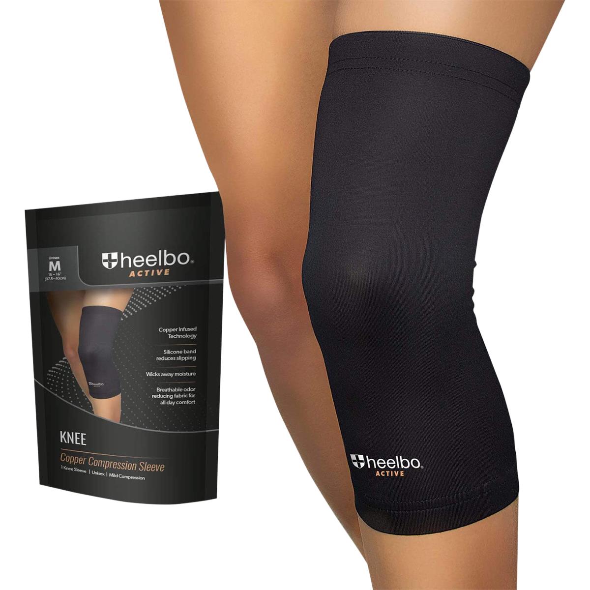 Heelbo Knee Compression Sleeve with Copper Infused Fibers