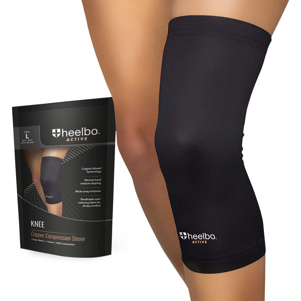 Heelbo Knee Compression Sleeve with Copper Infused Fibers