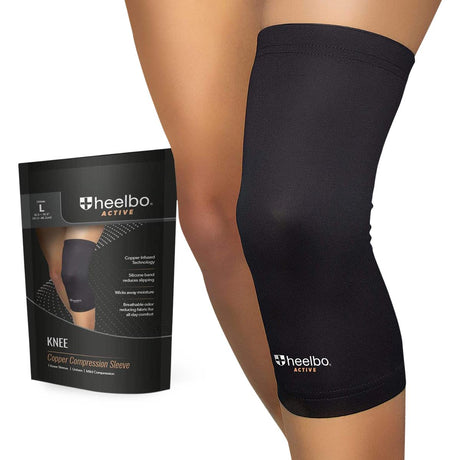 Heelbo Knee Compression Sleeve with Copper Infused Fibers