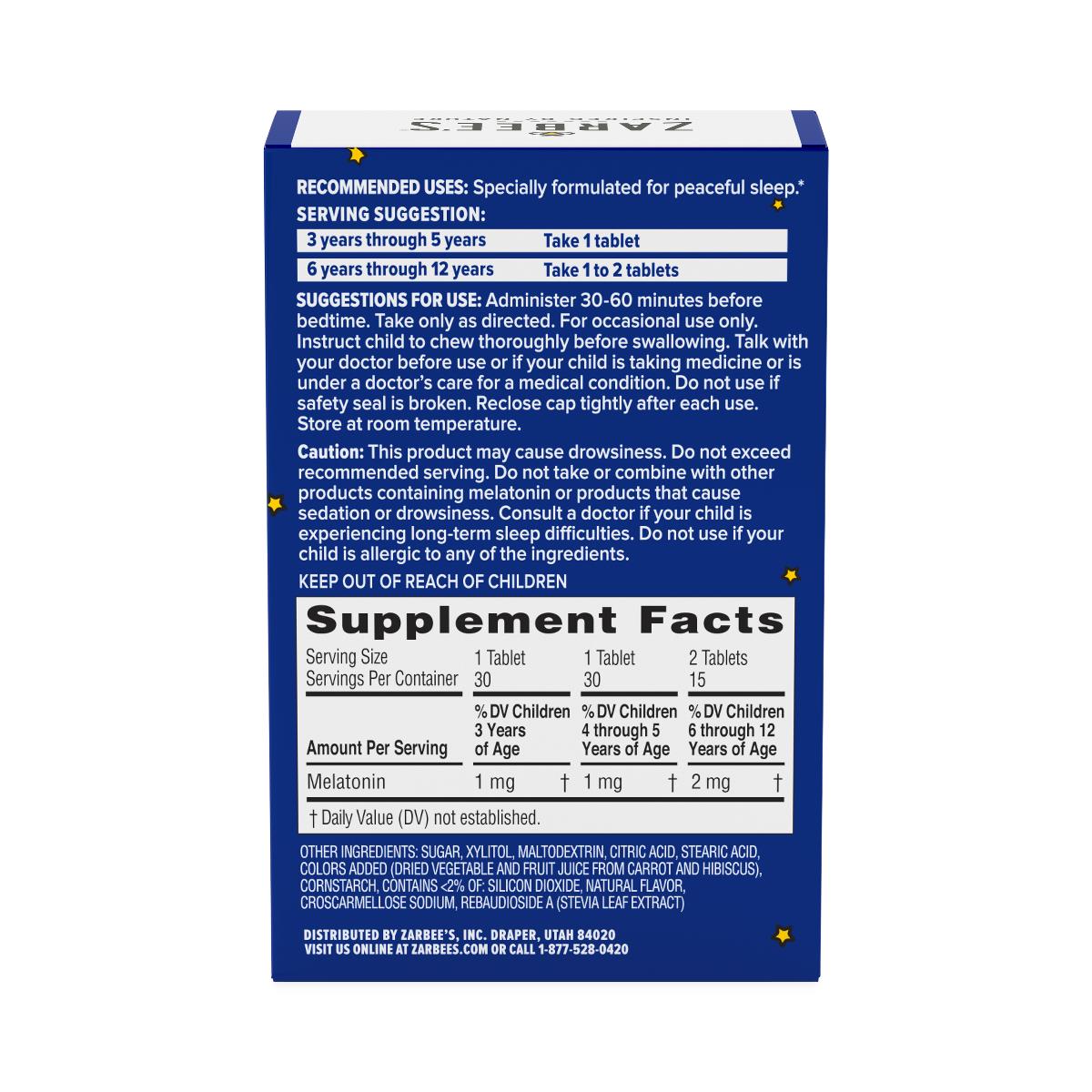 Zarbwee's Chewable Melatonin Tablets - BeHope