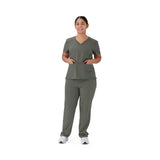 Brooklyn AVE Women's Mock Wrap 2-Pocket Scrub Tops (Style 48787)