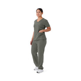 Brooklyn AVE Women's Mock Wrap 2-Pocket Scrub Tops (Style 48787)