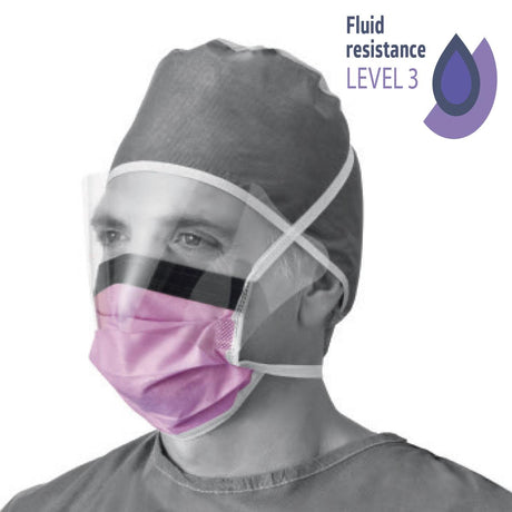 Medline ASTM Level 3 Surgical Face Masks with Eye Shield